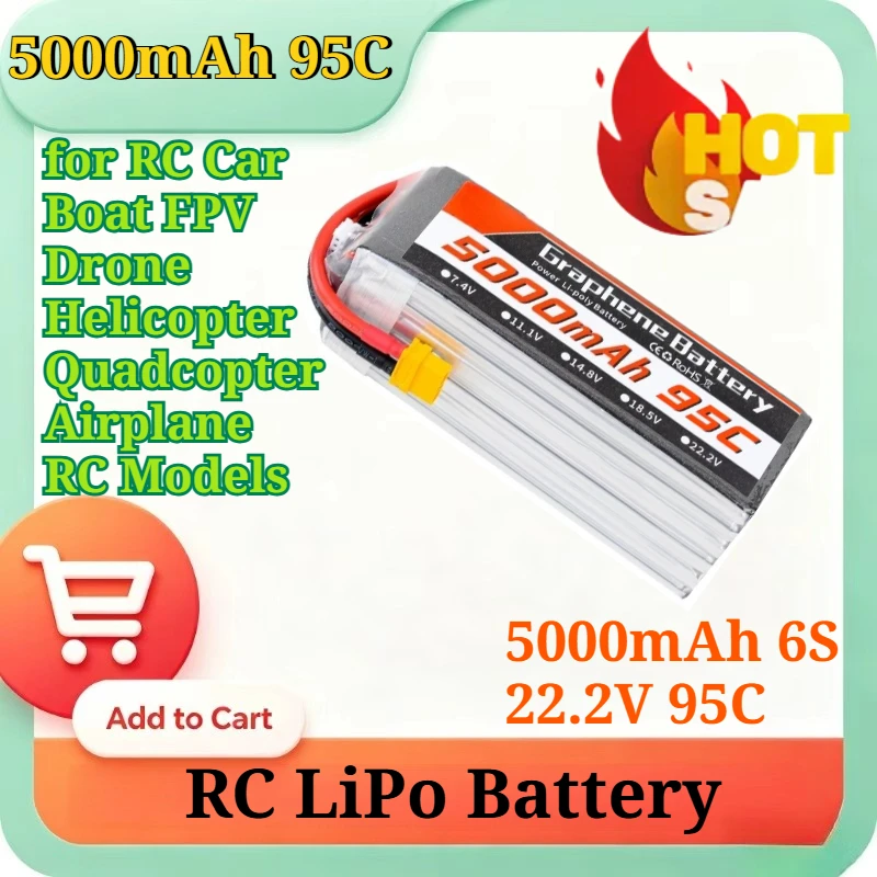 Графеновый литий-полимерный ак – обзор и цена 6S Lipo Battery 22.2V 5000Mah